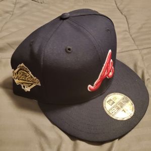 ATLANTA BRAVES NEW ERA 59FIFTY '95 WS SIDE PATCH HAT 7 1/2 NAVY